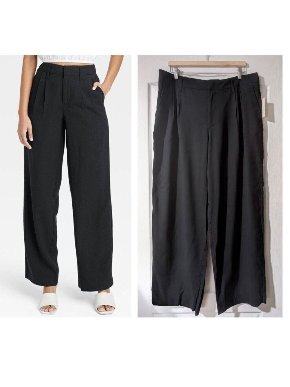 A New Day | Straight-fit Trousers with Front Pleats In Black